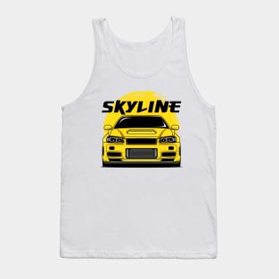 Yellow Skyline R34 Tank Top